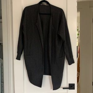 Athleta oversized dark gray sweater blazer